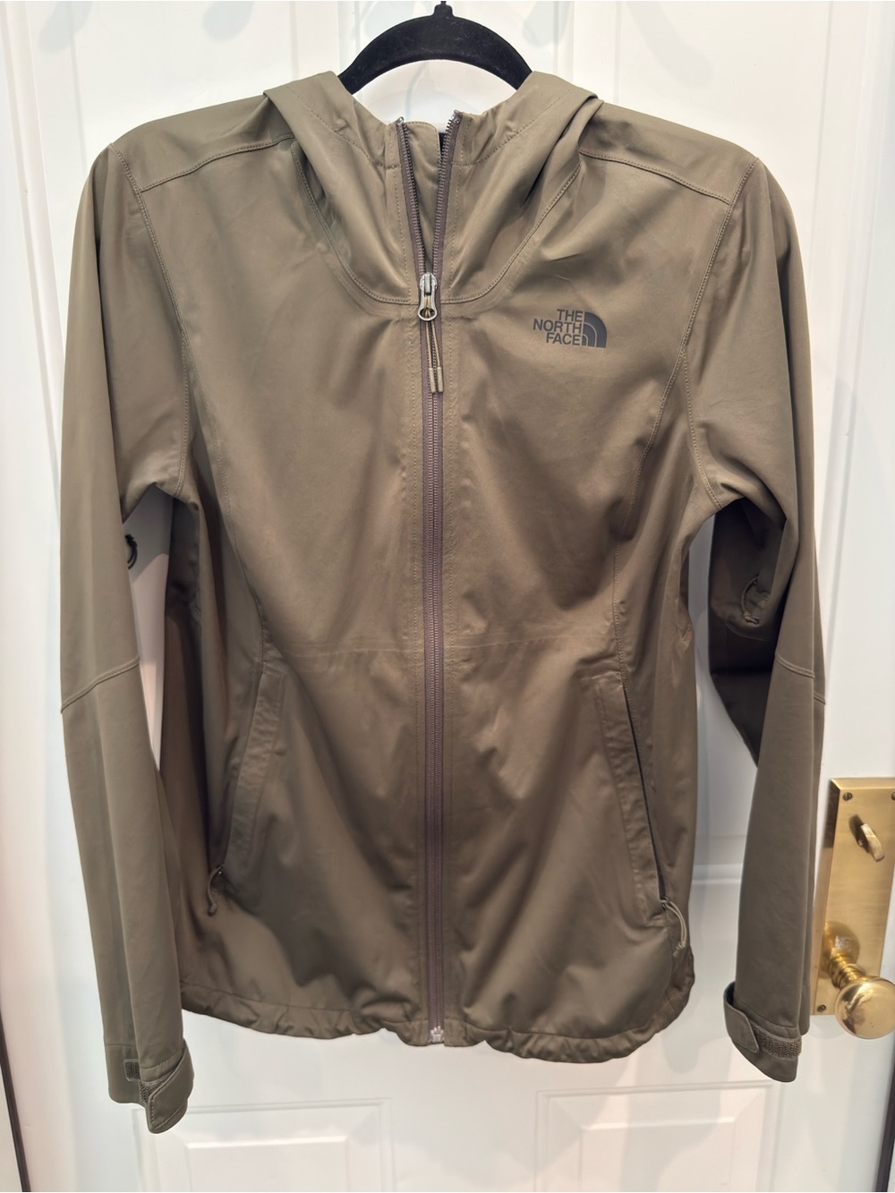 The North Face Women’s Hooded Rain Jacket in Olive